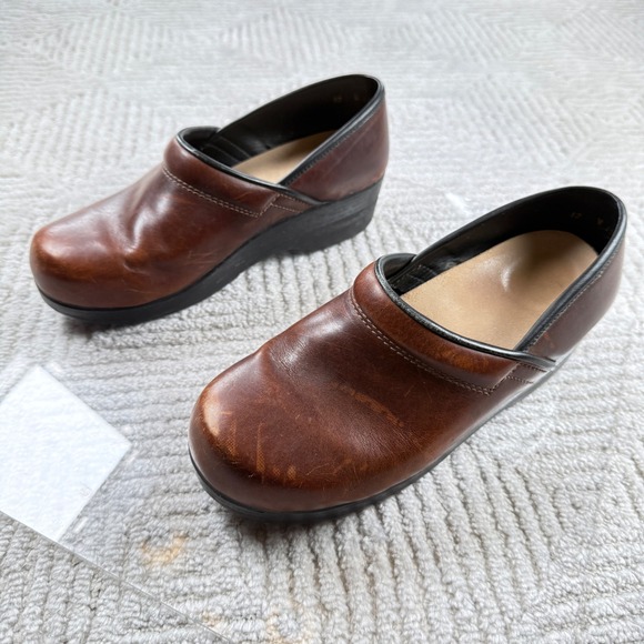 Ana-Tech Shoes - Ana-Tech Leather Clogs Womens 11 US Brown Slip On Work Shoes Mules 42 Distressed